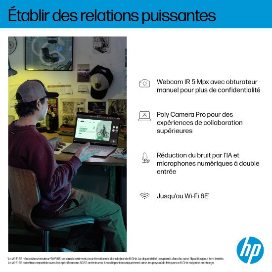 HP OmniBook X FlipNGAI 16-ar0771nb Copilot+ PC AMD Ryzen AI 7 350 Hybride (2-en-1) 40,6 cm (16") Écran tactile 2K 16 Go LPDDR5x-SDRAM 1 To SSD Wi-Fi 6E (802.11ax) Windows 11 Home Argent