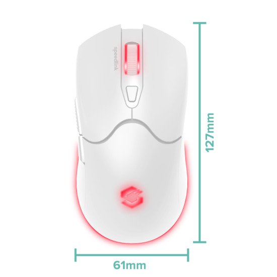 SPEEDLINK SL-680102-WT souris Gaming Droitier RF Wireless + USB Type-A Optique 4800 DPI