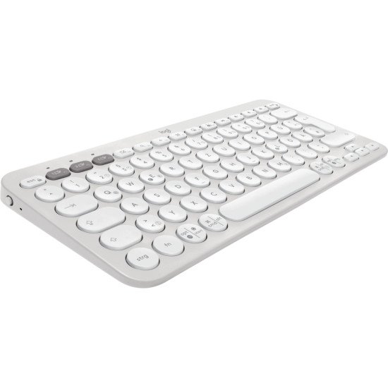 Logitech Pebble Keys 2 K380s clavier RF sans fil + Bluetooth QWERTZ Allemand Blanc