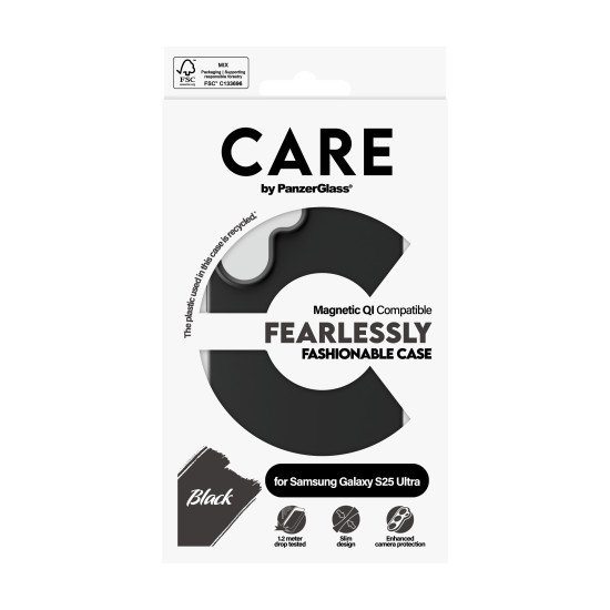 PanzerGlass CARE by ® Fashionable Case Black w. Qi Compatible Samsung Galaxy S25 Ultra coque de protection pour téléphones portables Housse Noir PanzerGlass CARE by ® Fashionable Case Black w. Qi Compatible Samsung Galaxy S25 Ultra coque de protection pour téléphones portables Housse Noir