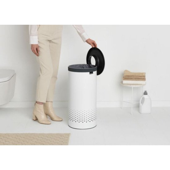 Brabantia 304866 poubelle 35 L Rond Acier Blanc