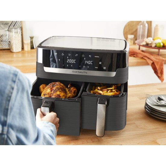 Tefal Dual Easy Fry & Grill EY905B Double 8,3 L Autonome 2700 W Friteuse d'air chaud Gris