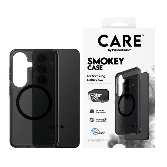 PanzerGlass CARE™ by ® Urban Explorer Case Smokey w. Black Qi Samsung Galaxy S26 coque de protection pour téléphones portables Housse Noir