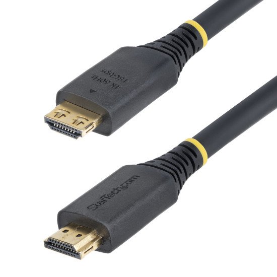 StarTech.com Câble HDMI Haut Débit de 6m avec Connecteur à Pince, 4K 60Hz/1440p 144Hz, HDR10/HDCP 2.2/ARC, 18Gbps, UHD HDMI 2.0, Cordon pour TV/Moniteur/Écran, Gaine TPE StarTech.com Câble HDMI Haut Débit de 6m avec Connecteur à Pince, 4K 60Hz/1440p 144Hz, HDR10/HDCP 2.2/ARC, 18Gbps, UHD HDMI 2.0, Cordon pour TV/Moniteur/Écran, Gaine TPE