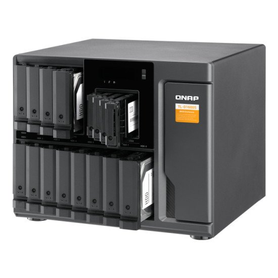 QNAP TL-D1600S Boîtier de disques de stockage Boîtier disque dur/SSD Noir, Gris 2.5/3.5"