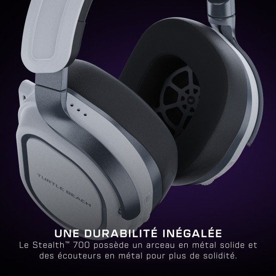 Turtle Beach Casque gaming amplifié multiplateforme sans fil Stealth 700 pour PS5, PS4, PC et mobile - Haut-parleurs 60 mm, microphone avec isolation acoustique par l'IA, Bluetooth, autonomie 80 heures, deux émetteurs - Blanc Turtle Beach Casque gaming amplifié multiplateforme sans fil Stealth 700 pour PS5, PS4, PC et mobile - Haut-parleurs 60 mm, microphone avec isolation acoustique par l'IA, Bluetooth, autonomie 80 heures, deux émetteurs - Blanc