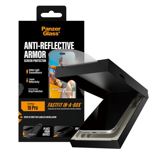PanzerGlass ® Anti-reflective Armor Screen Protector iPhone 2026 Pro w. FASTFIT IN-A-BOX Protection d'écran transparent 1 pièce(s)