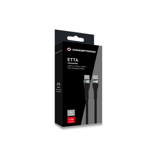 Conceptronic ETTA01B12 câble USB USB 2.0 1,2 m USB C Noir Conceptronic ETTA01B12 câble USB USB 2.0 1,2 m USB C Noir