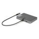 StarTech.com QUAD-USB-DP-ADAPT station d'accueil Avec fil USB 3.2 Gen 1 (3.1 Gen 1) Type-C Gris