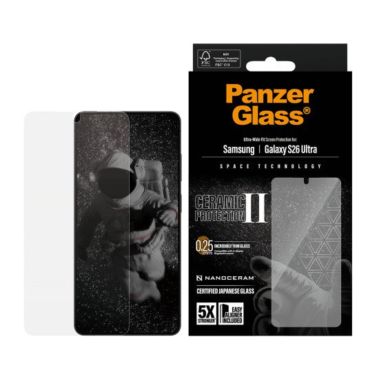 PanzerGlass ® Ceramic Screen Protector Samsung Galaxy S26 Ultra | Ultra-Wide Fit w. EasyAligner Protection d'écran transparent 1 pièce(s)