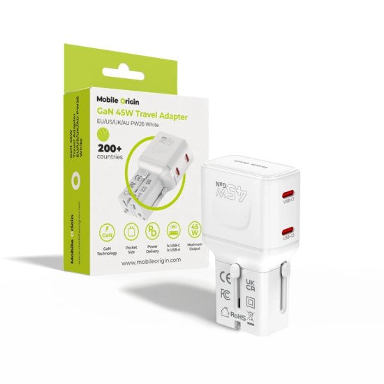 Mobile Origin MO-PW26-WHT chargeur d'appareils mobiles Universel Noir Secteur Charge rapide Intérieure