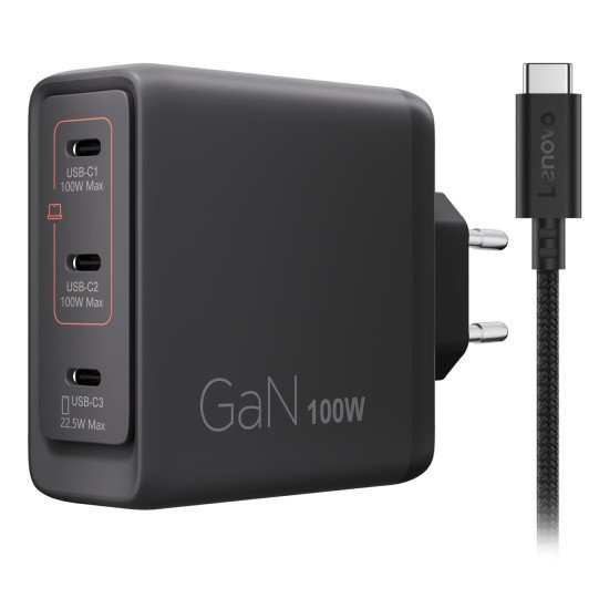 Lenovo G0A6100BEU chargeur d'appareils mobiles Universel Noir Secteur Charge rapide Intérieure