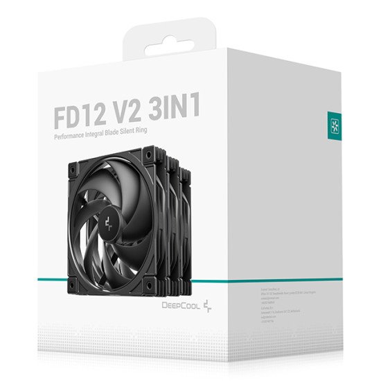 DeepCool FD12 V2 Boitier PC Ventilateur 12 cm Noir 4 pièce(s)