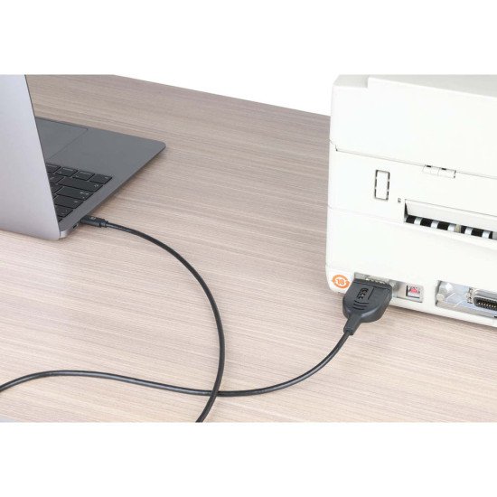 Manhattan Câble convertisseur USB-C vers série RS232/COM/DB9, 1 m, mâle à mâle, puce Prolific PL2303GT, noir, garantie 3 ans