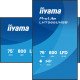 iiyama LH7566UHSB-B1AG Écran d'affichage dynamique Écran plat de signalisation numérique 190,5 cm (75") LCD Wifi 800 cd/m² 4K Ultra HD Noir Intégré dans le processeur Android 24/7
