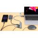 Manhattan Dock/hub combo USB-C & USB-A, 4 ports : 2x USB-A + 2x USB-C, 5 Gbit/s (USB 3.0), Alimenté par USB (aucune alimentation externe requise), aluminium