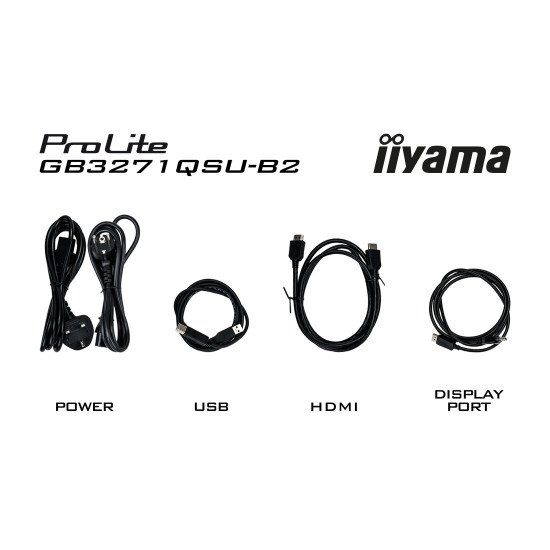 iiyama GB3271QSU-B2 écran PC 81,3 cm (32") 1440 x 2560 pixels Quad HD LED Noir iiyama GB3271QSU-B2 écran PC 81,3 cm (32") 1440 x 2560 pixels Quad HD LED Noir