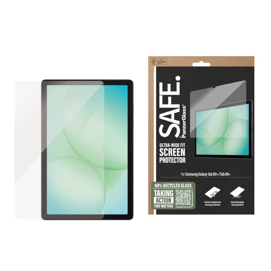 PanzerGlass SAFE. by ® Screen Protector Samsung Galaxy Tab A11+ | Tab A9+ | Ultra-Wide Fit Protection d'écran transparent 1 pièce(s)