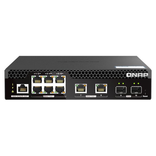 QNAP QSW-M2106PR-2S2T commutateur réseau Géré L2 10G Ethernet (100/1000/10000) 1U Noir