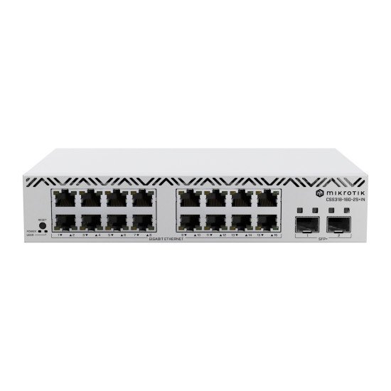 Mikrotik CSS318-16G-2S+IN commutateur réseau Géré Gigabit Ethernet (10/100/1000) Blanc Mikrotik CSS318-16G-2S+IN commutateur réseau Géré Gigabit Ethernet (10/100/1000) Blanc