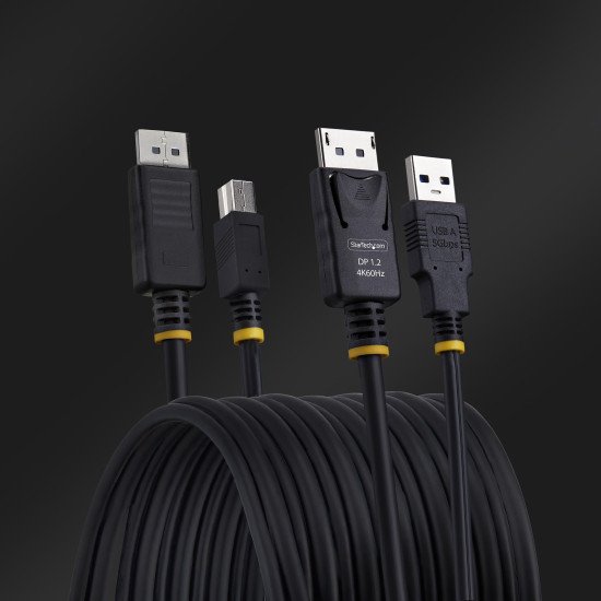 StarTech.com Câble KVM DisplayPort de 3m et USB 5Gbps, 4K 60Hz, Câble Combo DP 1.2 et USB pour Commutateurs/Switchs KVM StarTech.com Câble KVM DisplayPort de 3m et USB 5Gbps, 4K 60Hz, Câble Combo DP 1.2 et USB pour Commutateurs/Switchs KVM