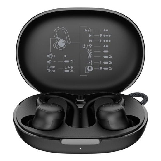 Belkin SoundForm ActiveFit Casque Avec fil &sans fil Crochets auriculaires Appels/Musique USB Type-C Bluetooth Noir