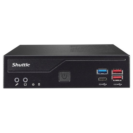 Shuttle Slim PC DH670V2 , S1700, 2x HDMI, 2x DP , 2x 2.5G LAN, 2x COM, 8x USB, 1x 2.5", 2x M.2, fonctionnement permanent 24/7, attaches VESA