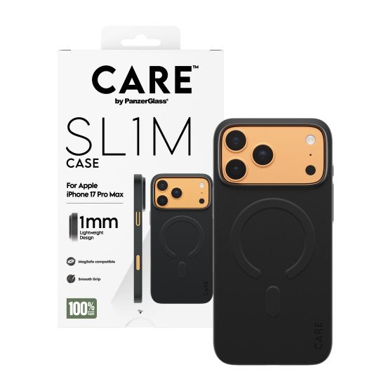 PanzerGlass CARE™ by ® SL1M Case Black w. MagSafe iPhone 17 Pro Max coque de protection pour téléphones portables Housse Noir