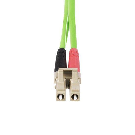 StarTech.com Câble Fibre Optique Multimode OM5 LC à LC UPC de 15m, Cordon/Jarretière/Connecteur Fibre Optique 50/125µm Duplex LOMMF Zipcord, VCSEL, 40G/100G, Insensible à la Courbure, Cordon de Liaison Fibre LSZH