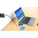 Manhattan Dock/hub de voyage USB-C, 4 ports : HDMI, USB-A, USB-C et audio 3,5 mm, avec Power Delivery (PD) 100 W - nécessite un chargeur USB-C externe (non inclus). Alimenté par USB (aucune alimentation externe requise) lorsque le PD n'est pas utilisé