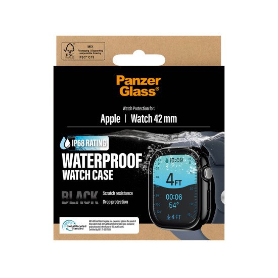 PanzerGlass ® Waterproof Full Body Case Black Apple Watch Series 11 | 10 | 42mm Protection d'écran transparent 1 pièce(s)
