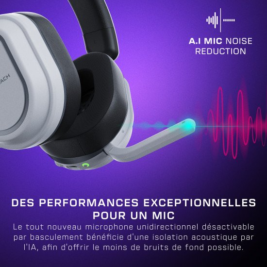Turtle Beach Casque gaming amplifié multiplateforme sans fil Stealth 700 pour PS5, PS4, PC et mobile - Haut-parleurs 60 mm, microphone avec isolation acoustique par l'IA, Bluetooth, autonomie 80 heures, deux émetteurs - Blanc Turtle Beach Casque gaming amplifié multiplateforme sans fil Stealth 700 pour PS5, PS4, PC et mobile - Haut-parleurs 60 mm, microphone avec isolation acoustique par l'IA, Bluetooth, autonomie 80 heures, deux émetteurs - Blanc
