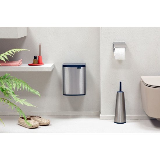 Brabantia Bo Waste Bin 7 L Rectangulaire Acier Noir, Acier Brabantia Bo Waste Bin 7 L Rectangulaire Acier Noir, Acier