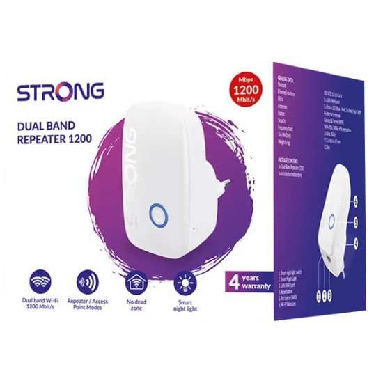 Strong Repeater 1200 Répéteur réseau Blanc 10, 100 Mbit/s