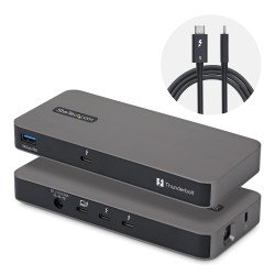 StarTech.com Hub Thunderbolt&trade; 5 à 4 Ports avec Thunderbolt&trade; Share KVM, 80/120 Gbps, Multi-Écrans 8K, PD 140W, USB-A 10 Gbps, TB4 et USB4, MacBook M4 Pro M4 Max M5