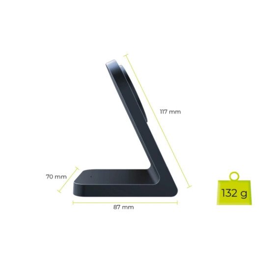 Mobile Origin MO-MWCH-PW15 chargeur d'appareils mobiles Smartphone Noir USB Recharge sans fil Charge rapide Intérieure
