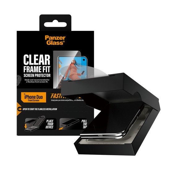 PanzerGlass ® Front Screen Protector iPhone Duo | FRAME FIT w. FASTFIT IN-A-BOX Protection d'écran transparent 1 pièce(s)