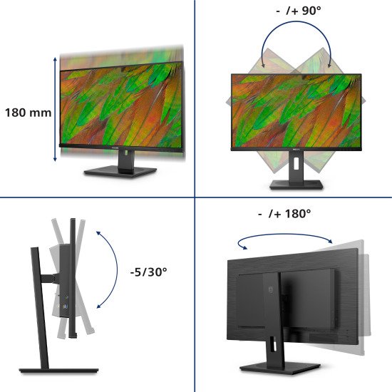 Philips 3000 series 32B1U3900/00 écran PC 80 cm (31.5") 3840 x 2160 pixels 4K Ultra HD LCD Noir Philips 3000 series 32B1U3900/00 écran PC 80 cm (31.5") 3840 x 2160 pixels 4K Ultra HD LCD Noir