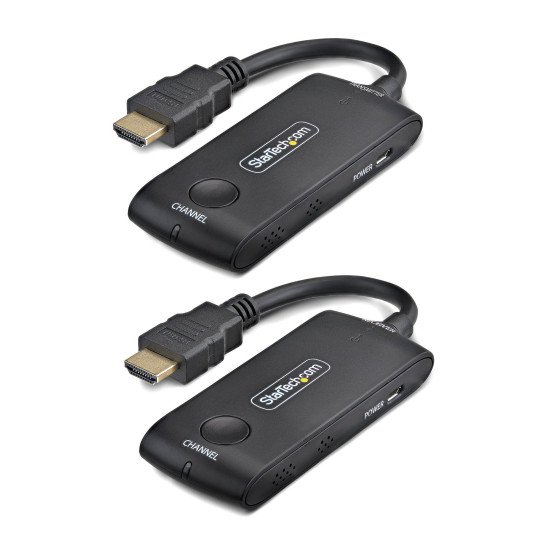 StarTech.com Extendeur HDMI Sans Fil pour Salles de Réunion et Espaces de Travail Collaboratifs, 4K 60Hz, Portée de 20m, Alimentation par USB, Kit Transmetteur et Récepteur Plug-and-Play