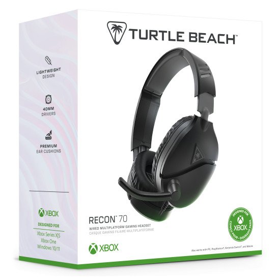 Turtle Beach Casque gaming multiplateforme Recon 70 - Xbox Series X|S, Xbox One, PC, Nintendo Switch, et appareils mobiles avec prise 3,5 mm - microphone à bascule, écouteurs de 40 mm Turtle Beach Casque gaming multiplateforme Recon 70 - Xbox Series X|S, Xbox One, PC, Nintendo Switch, et appareils mobiles avec prise 3,5 mm - microphone à bascule, écouteurs de 40 mm