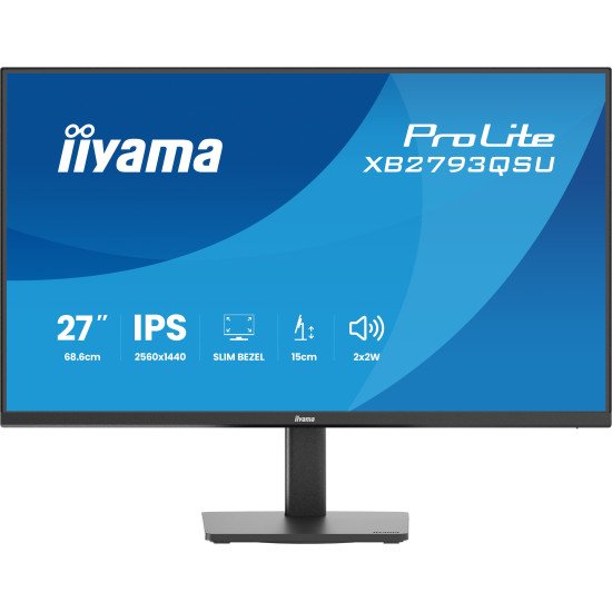 iiyama ProLite XB2793QSU-B1 écran PC 68,6 cm (27") 2560 x 1440 pixels Quad HD LED Noir