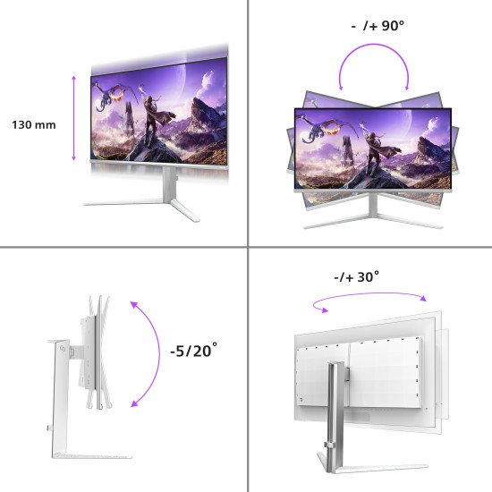 Philips Evnia 6000 32M2N6901A/00 écran PC 80 cm (31.5") 3840 x 2160 pixels 4K Ultra HD QD-OLED Blanc