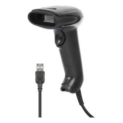 Manhattan Scanner de codes-barres CCD filaire, USB, largeur de lecture 60 mm, câble 152 cm, luminosité ambiante max. 5 000 lux, noir, garantie 3 ans