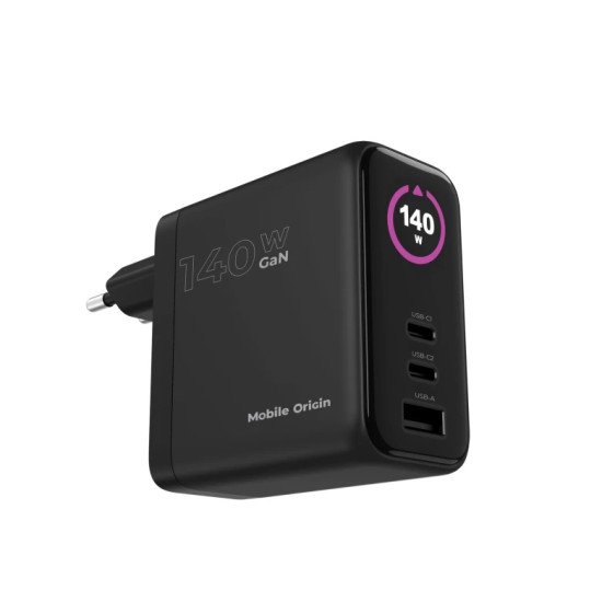 Mobile Origin MO-140WDCH-PW21 chargeur d'appareils mobiles Universel Noir Secteur Charge rapide Intérieure