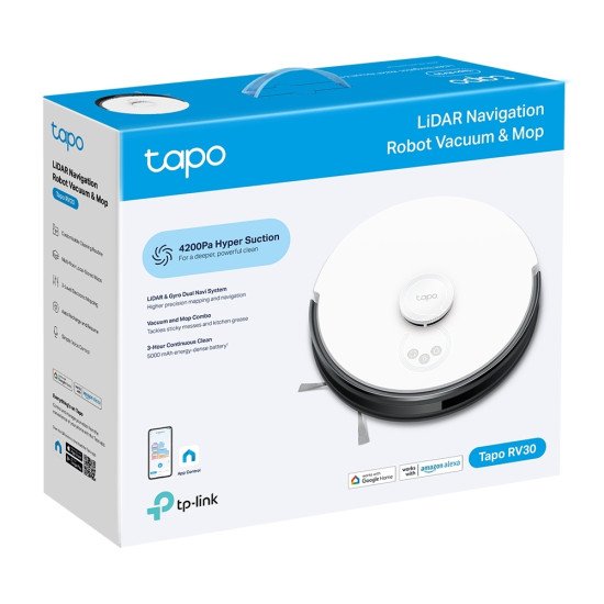 TP-Link Tapo RV30 robot aspirateur 0,4 L