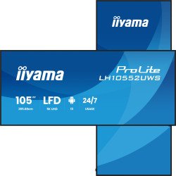 iiyama LH10552UWS-B1AG Écran d'affichage dynamique En forme de kiosk 2,66 m (104.6") Wifi 500 cd/m² UltraWide 5K HD Intégré dans le processeur Android 24/7