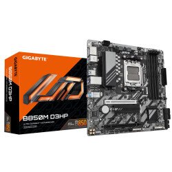 GIGABYTE B850M D3HP Carte Mère - Processeurs AMD Ryzen Série 9000, 5+2+2 phases VRM numériques, jusqu'à 8200MHz DDR5 (OC), 1xPCIe 5.0 + 1xPCIe 4.0 M.2, LAN GbE, USB 3.2 Gen 2 GIGABYTE B850M D3HP Carte Mère - Processeurs AMD Ryzen Série 9000, 5+2+2 phases VRM numériques, jusqu'à 8200MHz DDR5 (OC), 1xPCIe 5.0 + 1xPCIe 4.0 M.2, LAN GbE, USB 3.2 Gen 2