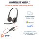 POLY Micro-casque Blackwire 3225 stéréo USB-C + connexion 3,5 mm + adaptateur USB-C/A