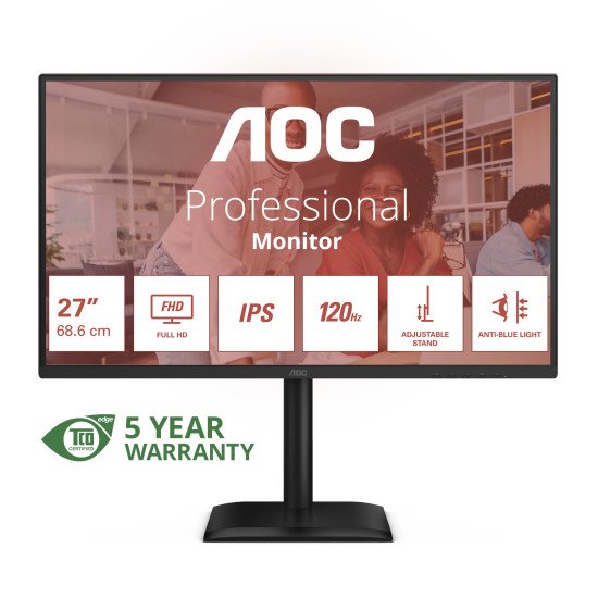 AOC 27E4U écran PC 68,6 cm (27") 1920 x 1080 pixels Full HD LED Noir