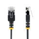 StarTech.com Câble Ethernet CAT6a Ultrafin Noir de 1,5m, Sans Accroc, FTP, Fil de Cuivre Nu Pur, Cordon Patch Réseau RJ45 fin 34AWG, Testé par Fluke Channel